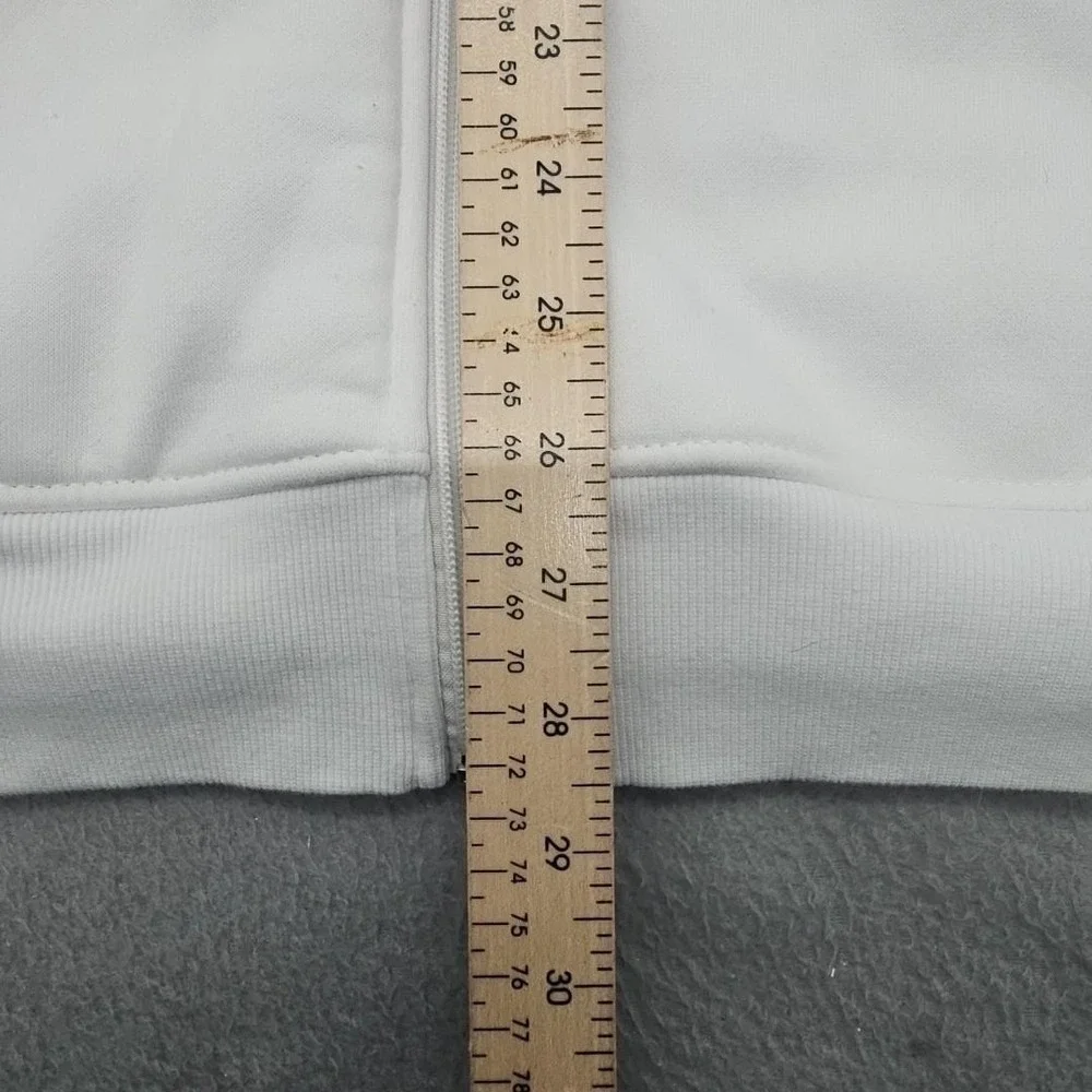 True Religion Hoodie Mens Large White Full Zip Sweatshirt Buddha Logo Streetwear